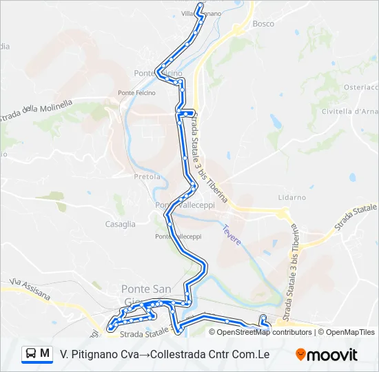 M Bus Line Map