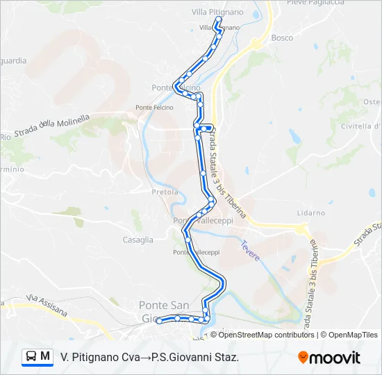 M Bus Line Map