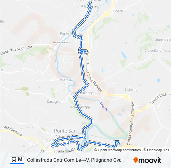 M Bus Line Map