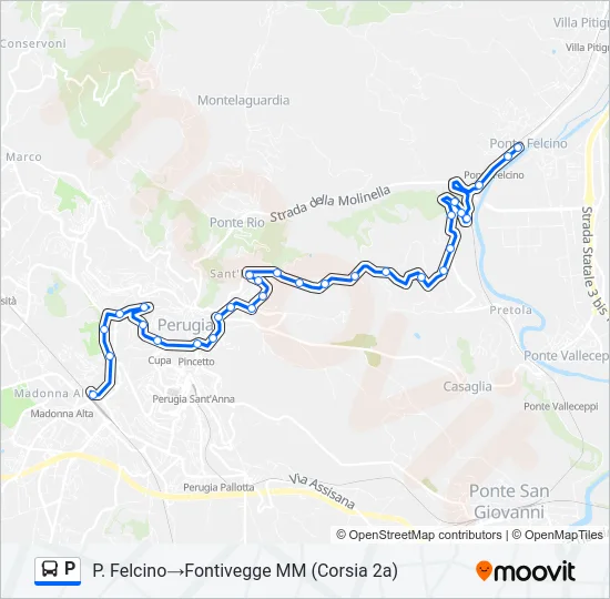 P Bus Line Map