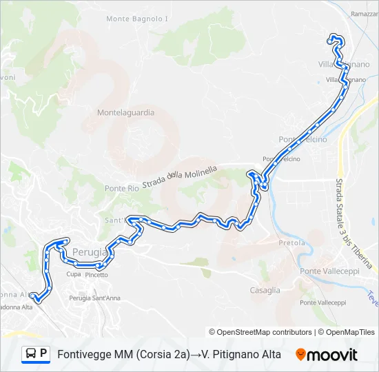 P Bus Line Map