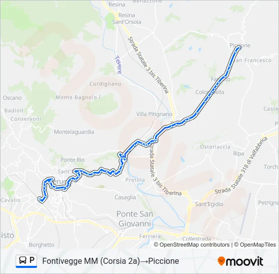 P Bus Line Map