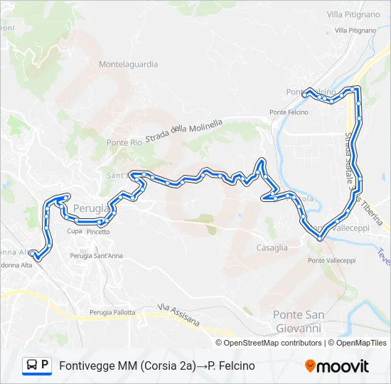 P Bus Line Map