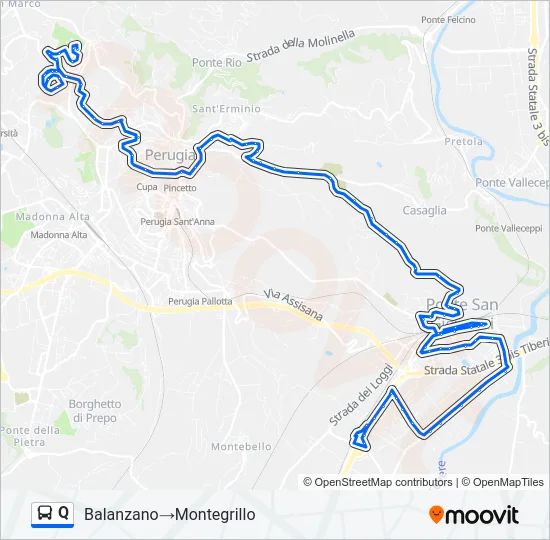 Q Bus Line Map