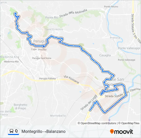 Q Bus Line Map