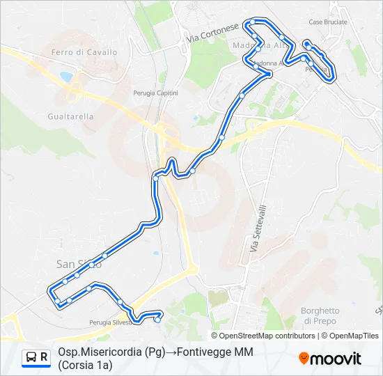 R Bus Line Map
