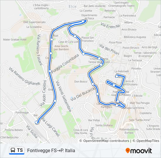 Ts Route Schedules Stops Maps Fontivegge Pg P Italia Updated