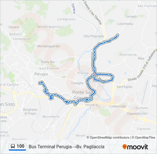 100 Bus Line Map