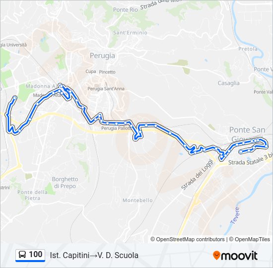 100 bus Line Map