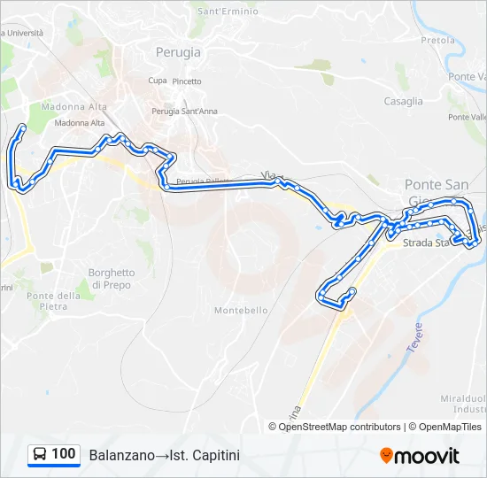 100 Bus Line Map