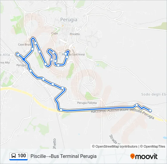 100 Bus Line Map