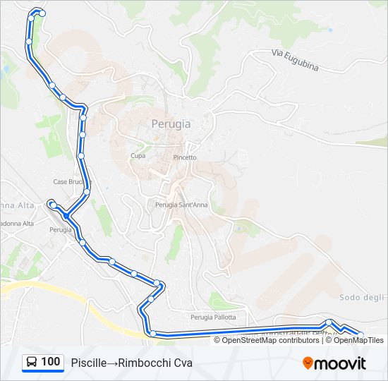 Percorso linea bus 100