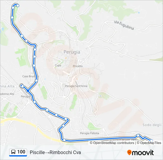 100 Bus Line Map
