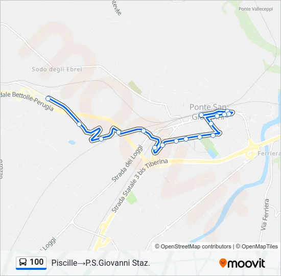100 Bus Line Map