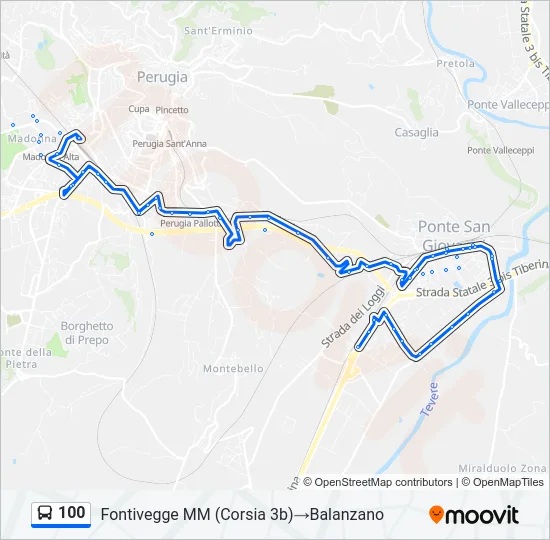100 Bus Line Map