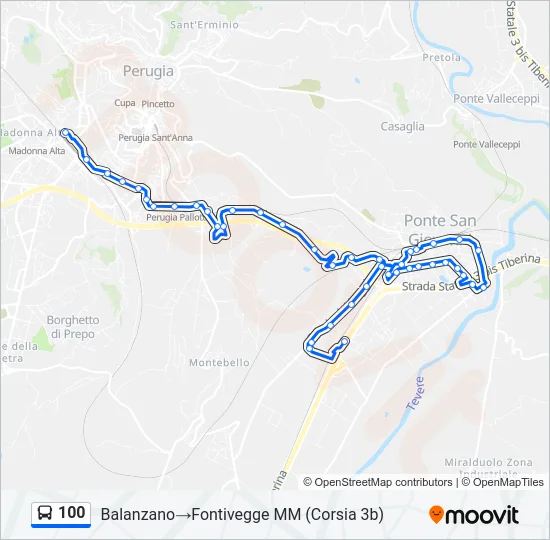 100 Bus Line Map