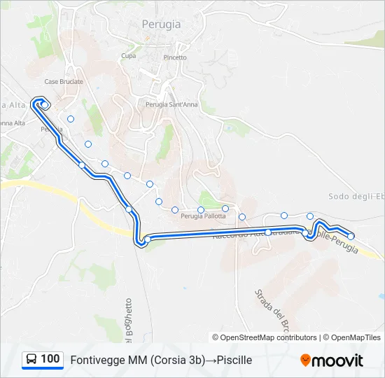 100 Bus Line Map
