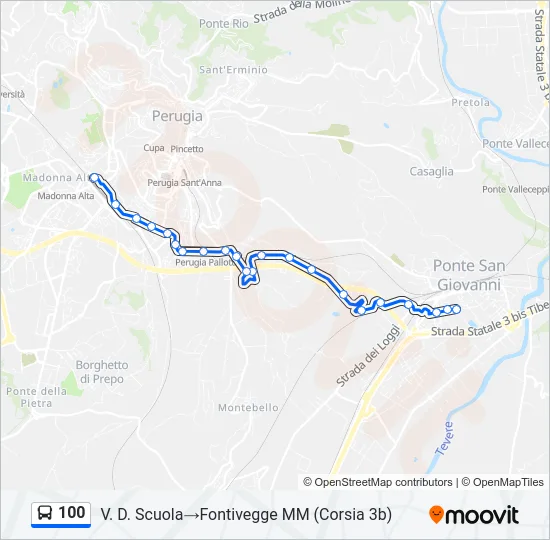 100 Bus Line Map
