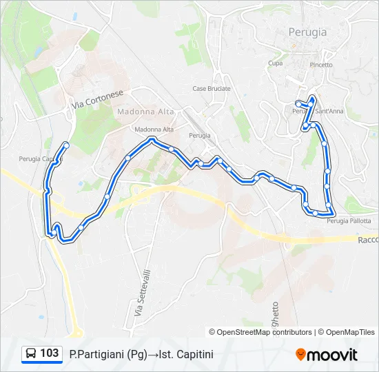 103 Bus Line Map