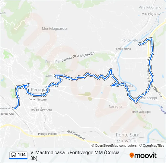 104 Bus Line Map
