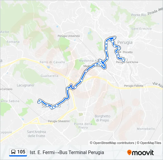 105 Bus Line Map