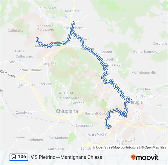 106 Bus Line Map