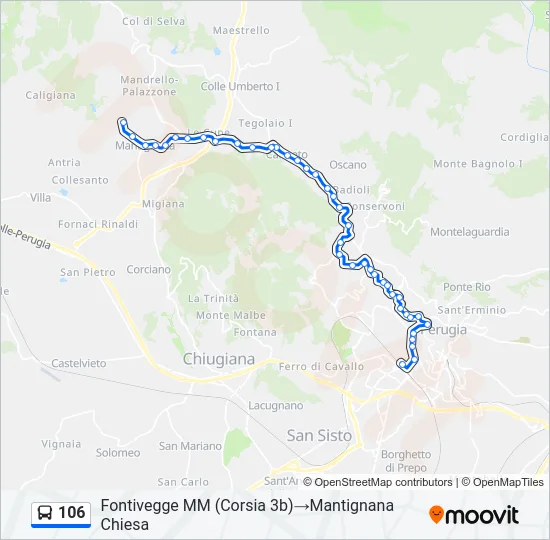 106 Bus Line Map