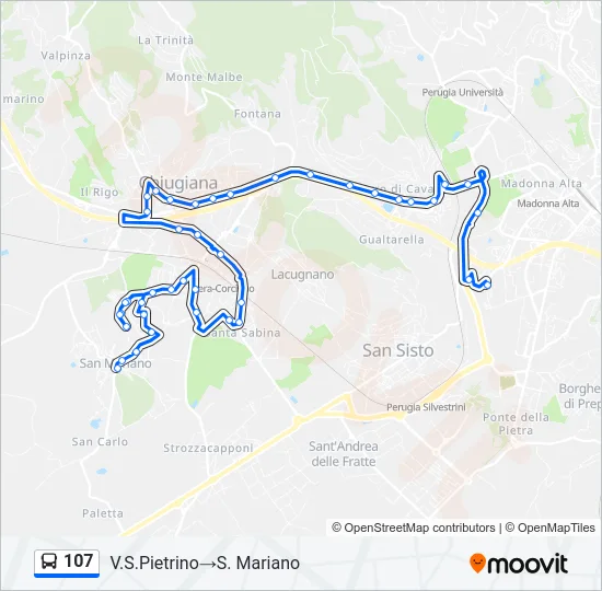 107 Bus Line Map