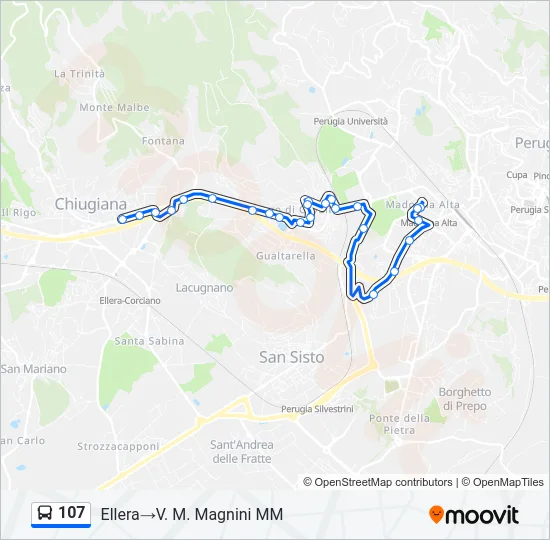107 Bus Line Map