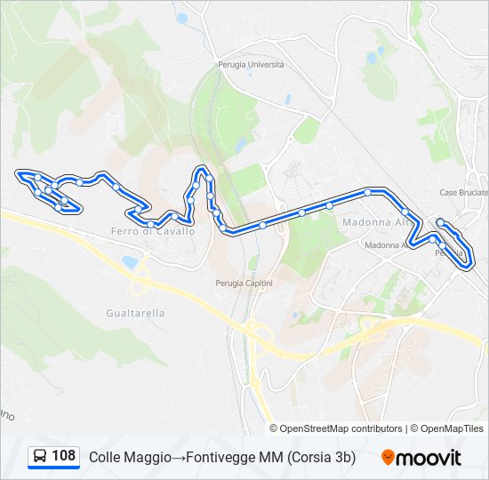 108 bus Line Map