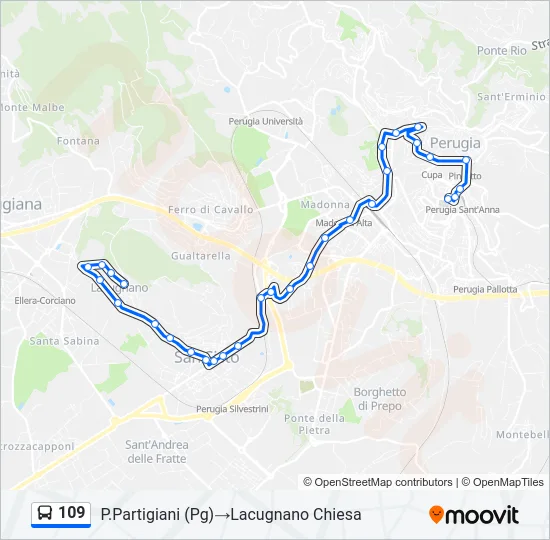 109 Bus Line Map