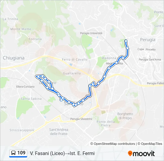 109 Bus Line Map