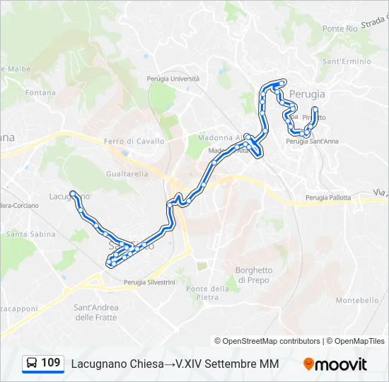 109 Bus Line Map