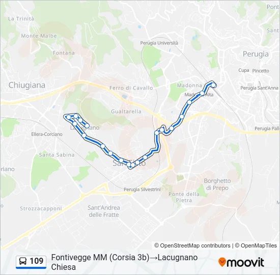 109 Bus Line Map