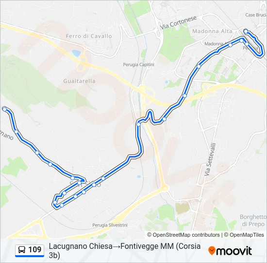 109 Bus Line Map