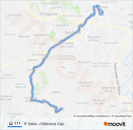 111 Bus Line Map