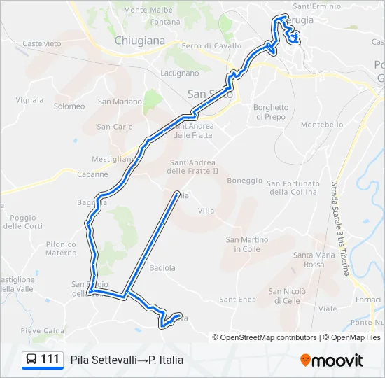 111 Bus Line Map