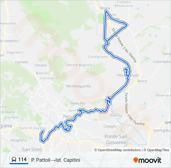114 Bus Line Map