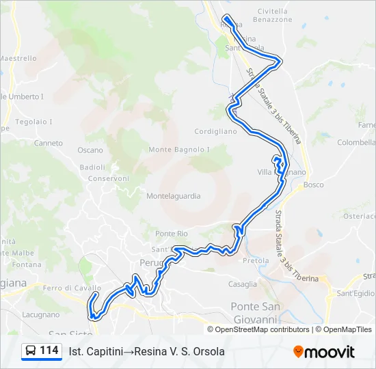 114 Bus Line Map