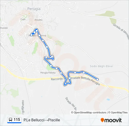 115 Bus Line Map