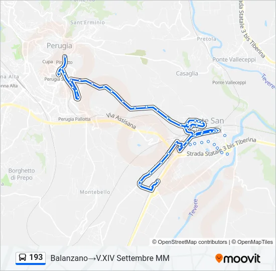 193 Bus Line Map