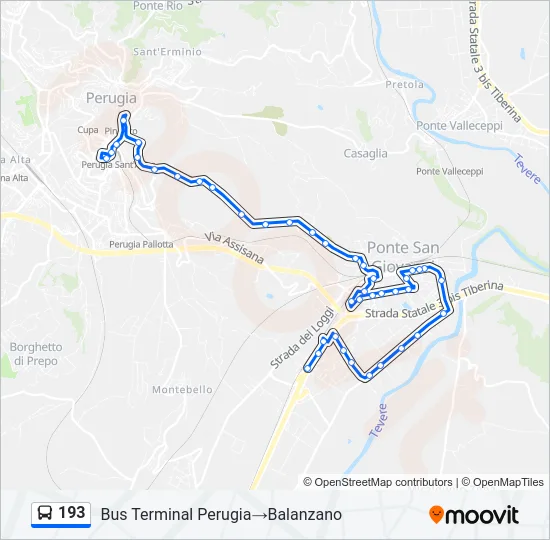 193 Bus Line Map