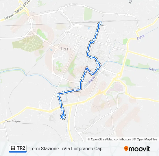 TR2 Bus Line Map