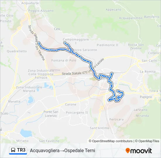 TR3 Bus Line Map
