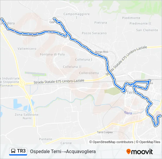 TR3 Bus Line Map