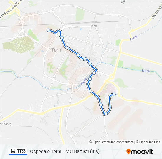 TR3 Bus Line Map