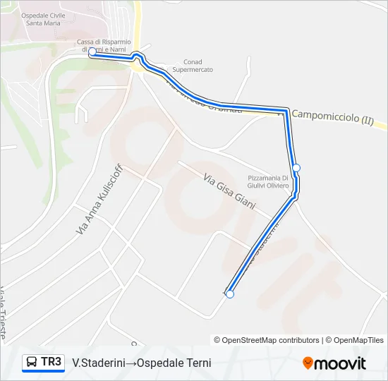 TR3 Bus Line Map