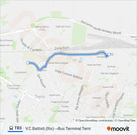TR3 Bus Line Map