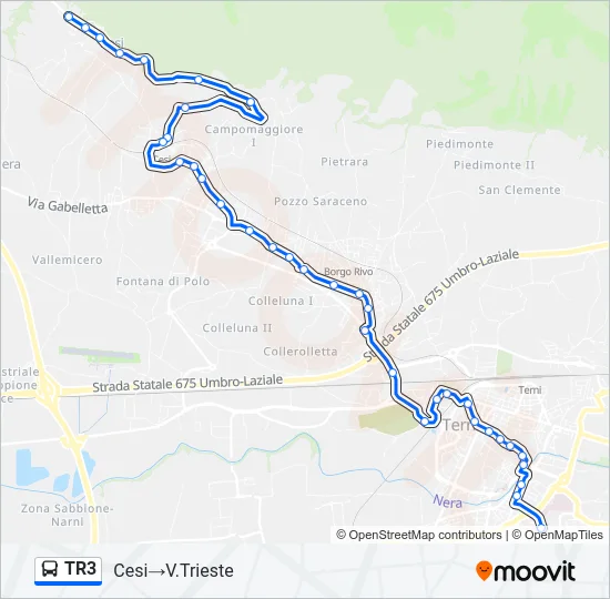 TR3 Bus Line Map