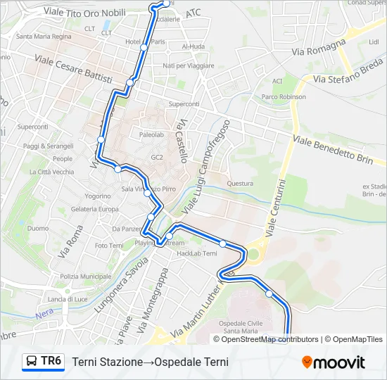TR6 Bus Line Map